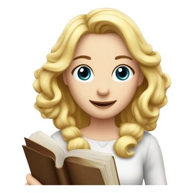 blonde mathelererin mit mathebuch in der hand  sticker