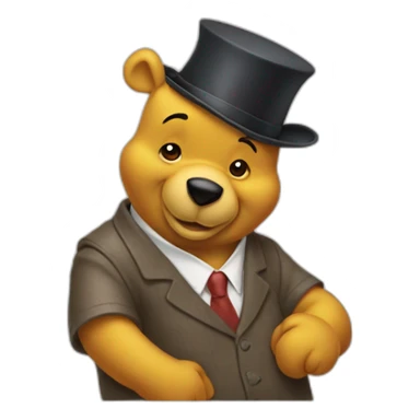 winne the pooh as a banker sticker
