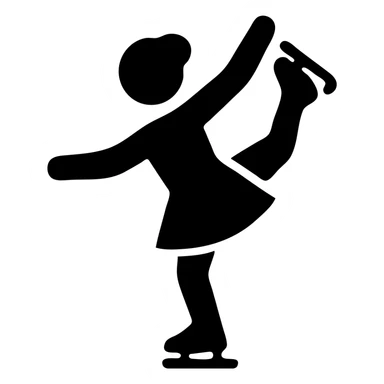 A figure skater girl with orange eye patches under her eyes sticker