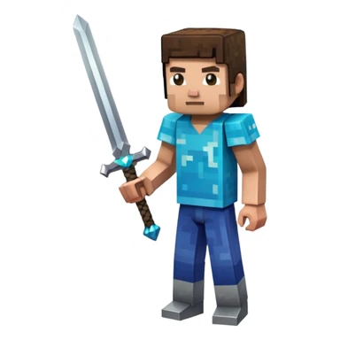 A Sull Emoji With Holdg a Maincrft Sovd sticker