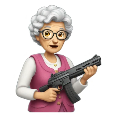 Granny with guns sticker