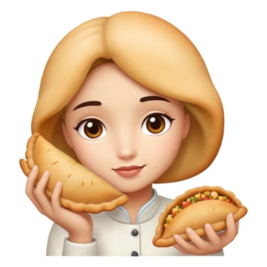 Girl with a empanada sticker