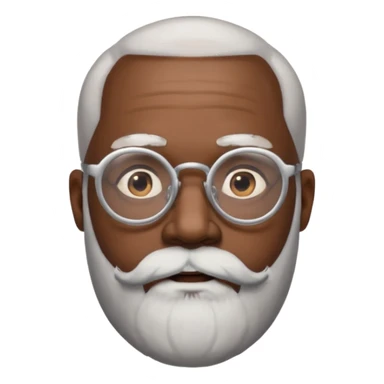bald headed silver beard black man glasses sticker
