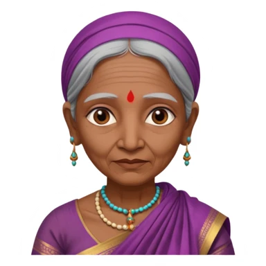 indian sari ancient old woman sticker