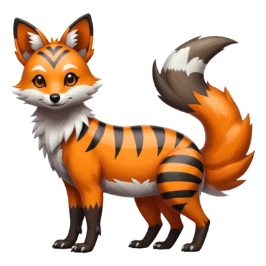 Shiny Neon Glossy Silvally-Aardwolf-Tanuki-Genet-Bobcat-fusion-animal-hybrid-creature, full body sticker