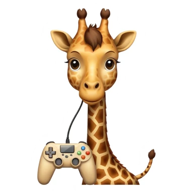 Giraff with a gaming controller  sticker