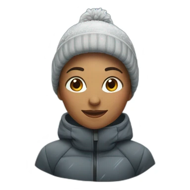 woman under snow sticker
