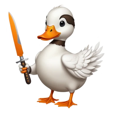 Duck with a knife sticker