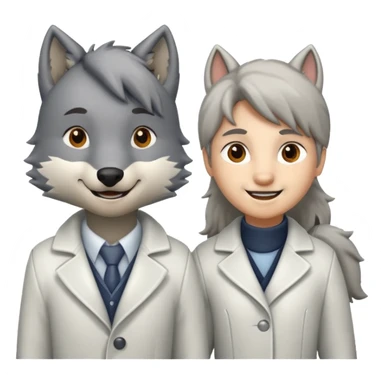 a wolf and a pony in love sticker