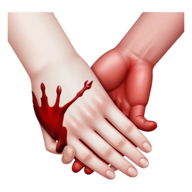 handshake with a bloody hand sticker