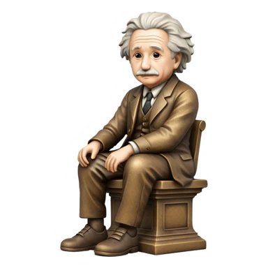 sitting philosopher-statue as albert einstein sticker