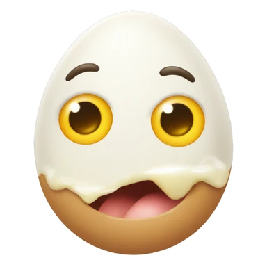 Egg face bitting their finger sticker