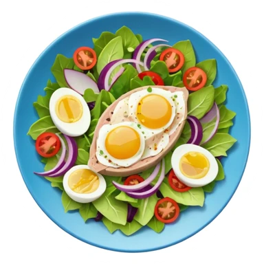 Healthy salad with tuna and egg sticker