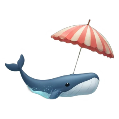 whale with horny parasol sticker