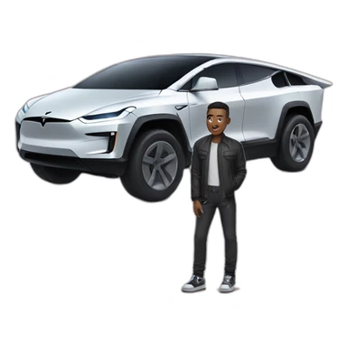 Cool guy with Tesla cybertruck sticker
