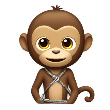 A monkey with a zipper sticker