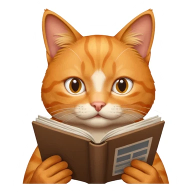 An orange cat read news sticker