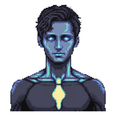 human man with detailed face in thinking pose with glowing aura, enlightened philosopher sticker