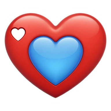 a heart made of the two colors red and blue sticker