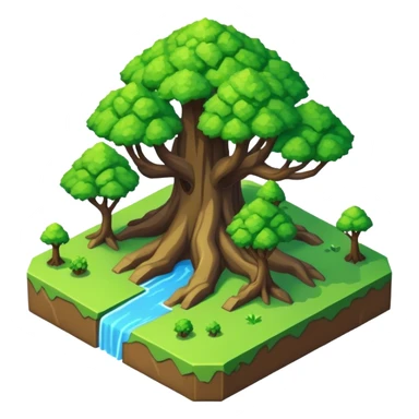 StarCraft-inspired, isometric rugged terrain simple tree sticker