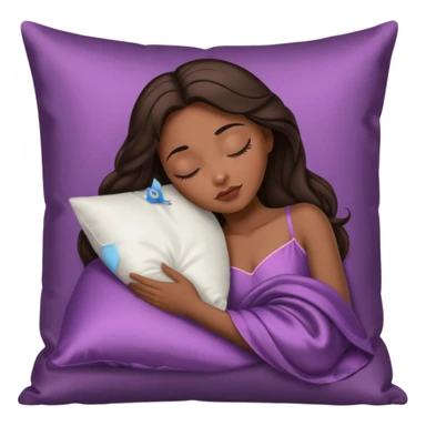 sleeping beauty brunette black girl with a silk pillow sticker
