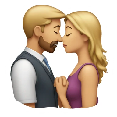 man and woman kissing sticker