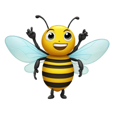 Bee asking for something with its index finger sticker