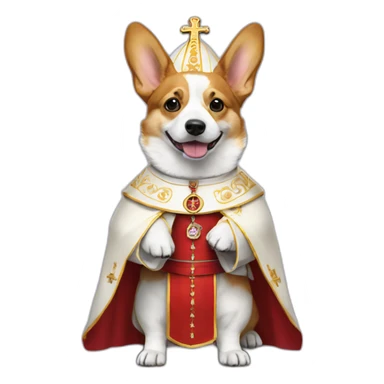 Full body Corgi dressed as the pope sticker