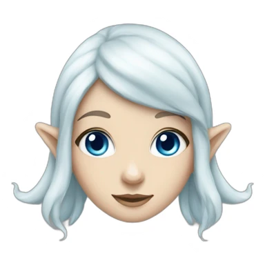 Elf girl with blue eyes whites hair sticker
