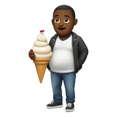 pregnant man with ice cream sticker