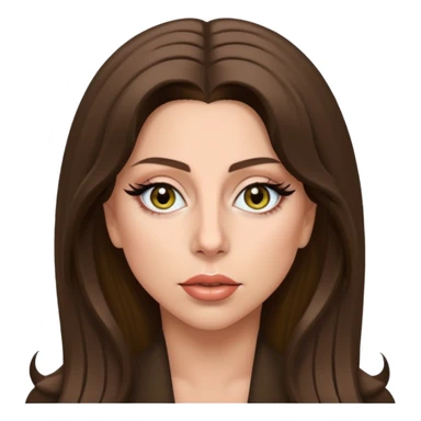 Lady Gaga with hazel eyes, long brunette hair sticker