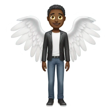 Man with angel wings sticker