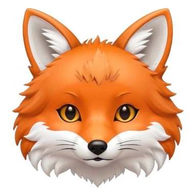 une tête de renard trop kawaii avec des poils noirs à la place des poils blancs sticker