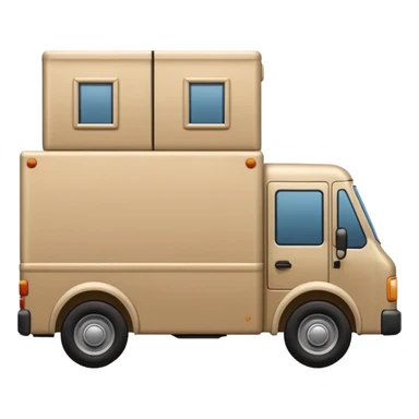 emoji of beige delivery truck sticker