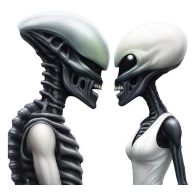 Alien Xenomorph  couple in love sticker