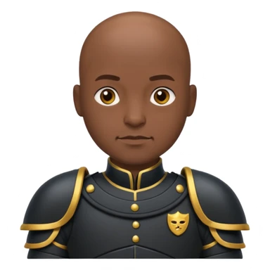 bald armed guards black armour sticker