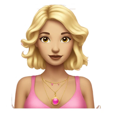Blonde beautiful girl with pink pink tarot gold cards sticker