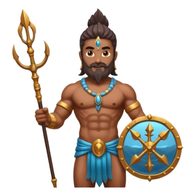indian god with Poseidon trident sticker