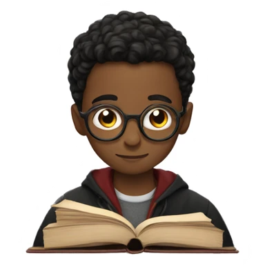 boy reading harry potter sticker