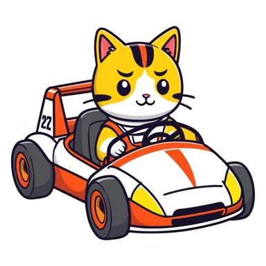 Tacocat driving a racecar  sticker