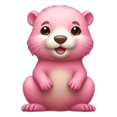 light pink fur beaver with big tail sticker