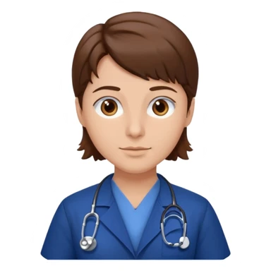 doctor con uniforme azul oscuro cabello marron sticker