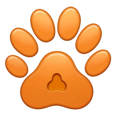 a light pastel orange pawprint sticker