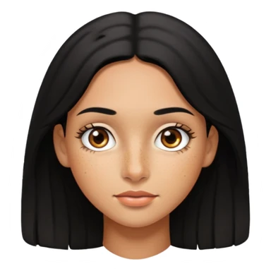 Pretty tan Latina girl with a freckle nose hazel eyes and black hair sticker