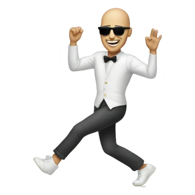 Bald man sunglasses dancing sticker