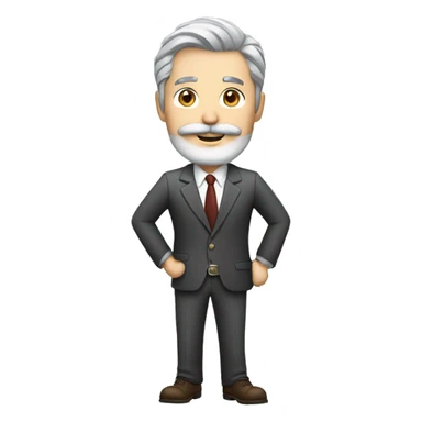 Realtor with gray hair, mustache and beard  sticker