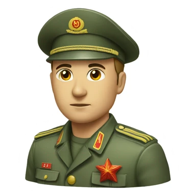 ussr soldier serious with military takes sticker