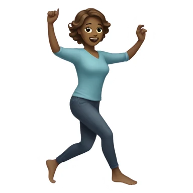 Dancing woman with brown hair sticker