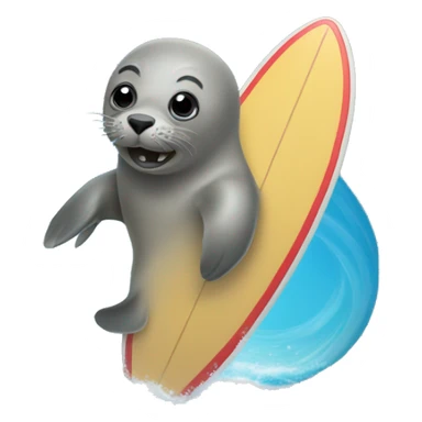 A seal on a surf board  sticker