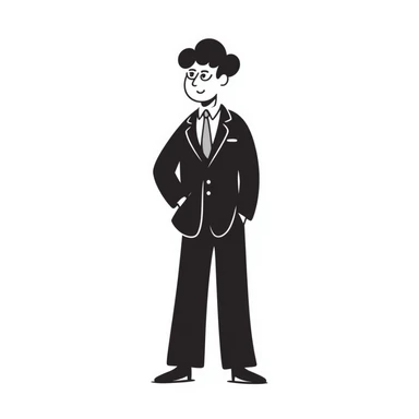 man in a black suit sticker